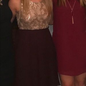 Sequin and Pleated Midi Dress